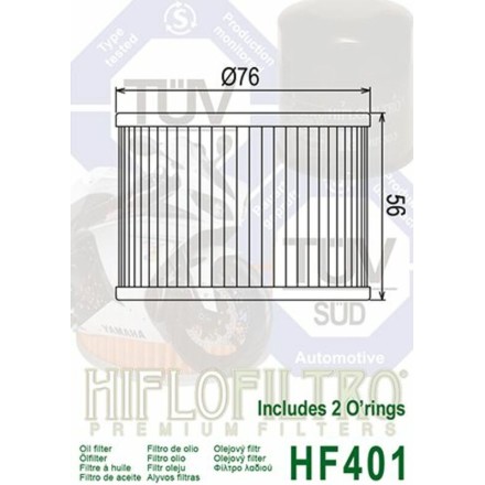 FILTRO OLIO HIFLO HF401 PER BENELLI PER YAMAHA PER HONDA PER KAWASAKI PER GUZZI PER KAWASAKI