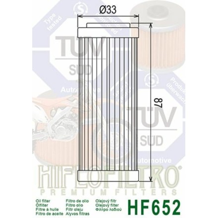 FILTRO OLIO HIFLO HF652 PER GAS GAS PER HUSABERG PER HUSQVARNA PER KTM