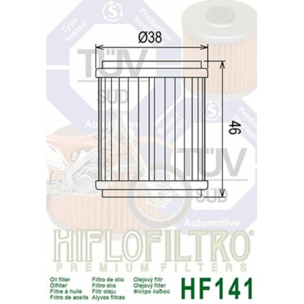 FILTRO OLIO HIFLO HF141 PER BETAMOTOR PER FANTIC PER HUSQVARNA PER YAMAHA PER TM