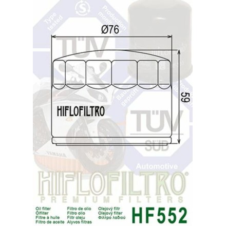 FILTRO OLIO HIFLO HF552 PER MOTO GUZZI LE MANS T3 T5 T4 QUOTA SP 1000 VINTAGE