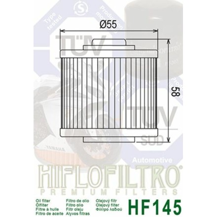 FILTRO OLIO HIFLO HF145 PER APRILIA PEGASO 660 Mulhacen / MT03 / XT / TT /ViragO
