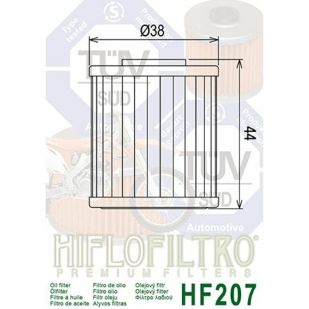 FILTRO OLIO HIFLO HF207 PER BETA 250 300 PER KAWASAKI KXF PER SUZUKI RMZ 450