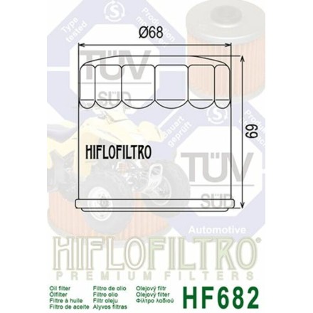 FILTRO OLIO HIFLO HF682 PER CF MOTO	 250 UTV HYOSUNG/MOTOMORINI / VALICO BRIVIDO