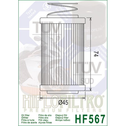 FILTRO OLIO HIFLO HF567 PER MV AGUSTA BRUTALE 920 990 1090 F4 1000 (2010-2020)