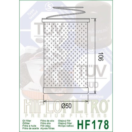 FILTRO OLIO HIFLO HF178 PER HARLEY DAVIDSON KH FL FX (1954-1980) EPOCA VINTAGE