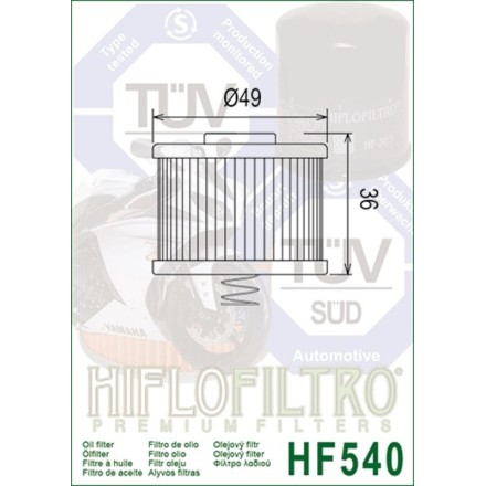 FILTRO OLIO HIFLO HF540 PER BAJAJ Boxer 100 Calibro 115 Pulsar 130 135 Byson FZ16