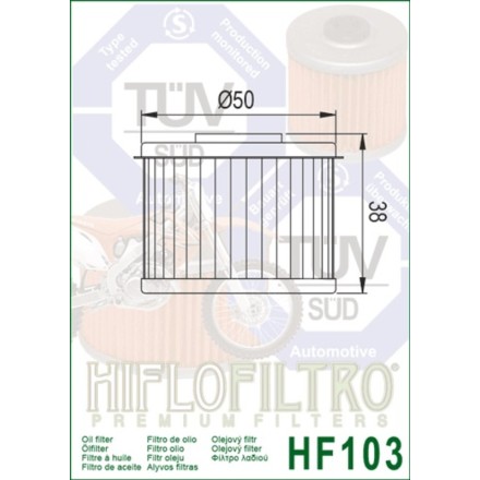 FILTRO OLIO HIFLO HF103 PER HONDA CRF 250 L CBR 300 CRF RX (2014-2021)