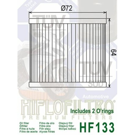 FILTRO OLIO HIFLO HF133 PER BIMOTA 750 PER SUZUKI GSX 1100 BANDIT 400 ETC ETC