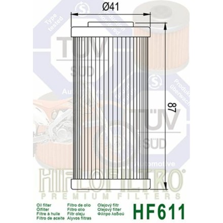 FILTRO OLIO HIFLO HF611 PER BMW G450 X PER HUSQVARNA TE 449 511 PER SHERCO 250