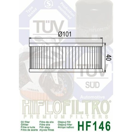 FILTRO OLIO HIFLO HF146 PER YAMAHA XS750 Midnight 850 XVZ 12TD Venture Vmax 1200