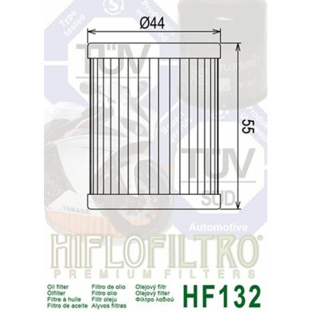 FILTRO OLIO HIFLO HF132 PER YAMAHA MAJESTY PER KAWASAKI KLX PER SUZUKI DRZ -QUAD