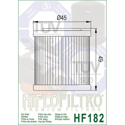 FILTRO OLIO HIFLO HF182 PER PIAGGIO BEVERLY 350 / 400 4T MP3 400 (2011-2021)