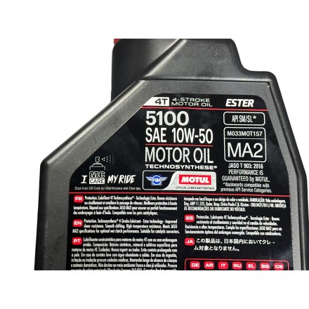 1 Litro Olio Motore 10w50 ORIGINALE MOTUL 5100 Moto Scooter 4-Tempi 10-50 10 50