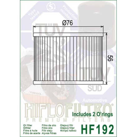 FILTRO OLIO HIFLO HF192 PER TRIUMPH 750 DAYTONA SPEED TRIDENT 900 TIGER 1991-'03