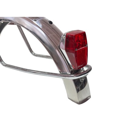 PARAFANGO RUOTA POSTERIORE CROMATO PER CICLOMOTORE ORIGINALE PEUGEOT 105 E 1985