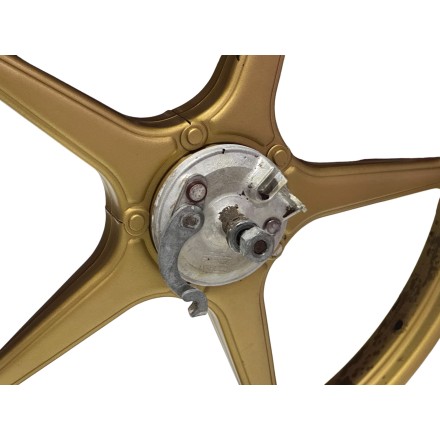 CERCHIO RUOTA ANTERIORE DORATO CICLOMOTORE ORIGINALE PEUGEOT 105 E 1985