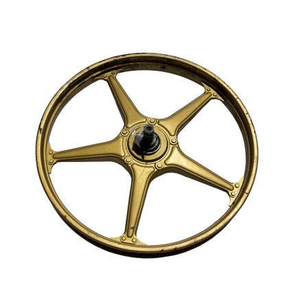 CERCHIO RUOTA ANTERIORE DORATO CICLOMOTORE ORIGINALE PEUGEOT 105 E 1985