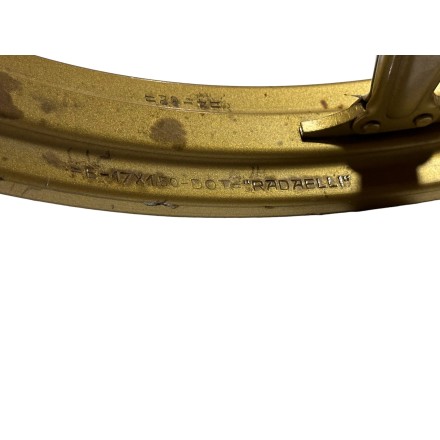 CERCHIO RUOTA ANTERIORE DORATO CICLOMOTORE ORIGINALE PEUGEOT 105 E 1985