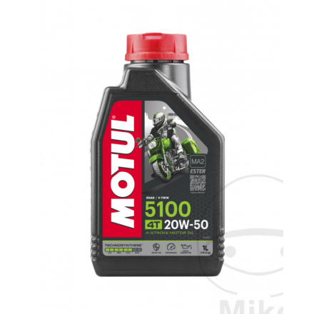 1 Litro Olio Motore 20w50 ORIGINALE MOTUL 5100 Moto Scooter 4-Tempi 20-50 20 50