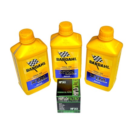 KIT TAGLIANDO 3LT OLIO BARDAHL XTM 10W40 + FILTRO PER HONDA PER YAMAHA PER KAWASAKI (VEDERE DESCRIZIONE PER APPLICAZIONI)