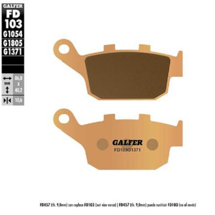 GALFER PASTIGLIE FRENO SINTERIZZATE PER YAMAHA PER TRIUMPH PER VOGE PER HONDA ETC (VEDERE DESCRIZIONE PER APPLICAZIONI)