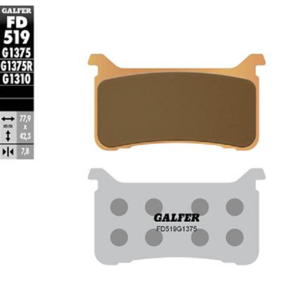 GALFER PASTIGLIE FRENO SINTERIZZATE PER HONDA  (VEDERE DESCRIZIONE PER APPLICAZIONI)