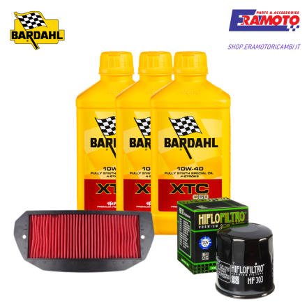 KIT TAGLIANDO BARDALH XTC 10W40 + FILTRI OLIO E ARIA PER YAMAHA YZF 750 R/SP 