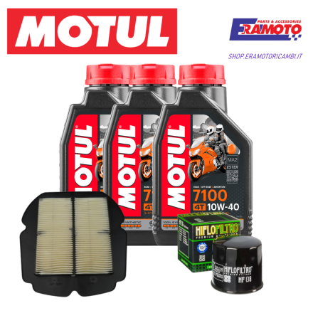 KIT TAGLIANDO MOTUL 7100 10W40 + FILTRI OLIO E ARIA PER SUZUKI SV 650 09-24