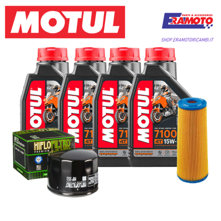KIT TAGLIANDO MOTUL 7100 15W50 + FILTRI OLIO E ARIA PER MOTO GUZZI 850 T3 1000SP 79-85