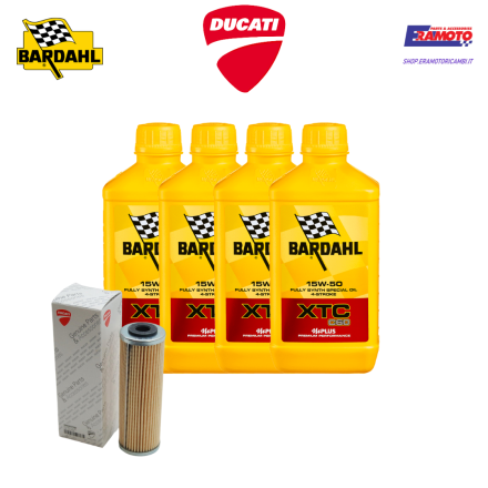 KIT TAGLIANDO BARDAHL+FILTRO OLIO ORIGINALE PER DUCATI PANIGALE PANIGALE MULTISTRADA STREETFIGHTER 
