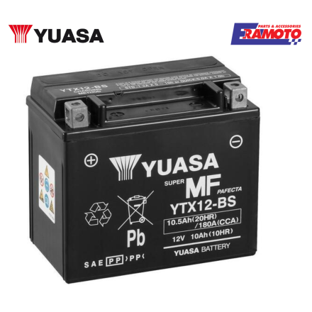 BATTERIA YUASA YTX12-BS ATTIVATA PER HONDA/PIAGGIO/YAMAHA/KYMCO/BMW/KAWASAKI/SUZUKI/BENELLI/SYM/TRIUMPH/APRILIA/HUSQVARNA/GILERA
