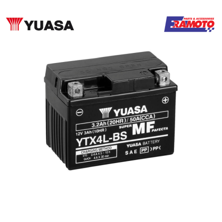 BATTERIA YUASA YTX4L-BS ATTIVATA PER HONDA/PIAGGIO/YAMAHA/KYMCO/KTM/KAWASAKI/SUZUKI/BENELLI/SYM/APRILIA/MBK/HUSQVARNA/GILERA