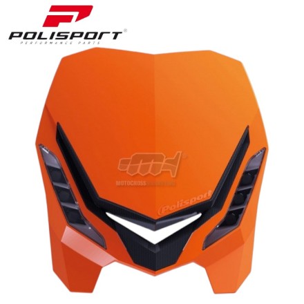 POLISPORT "E-BLAZE" MASCHERINA FARO LUCE LED PER MOTO CROSS UNIVERSALE ARANCIONE