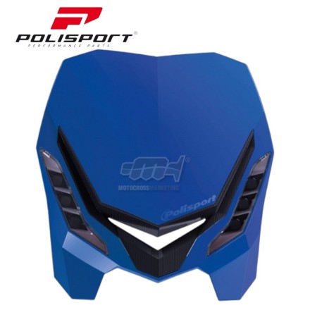 POLISPORT "E-BLAZE" MASCHERINA FARO LUCE LED PER MOTO CROSS UNIVERSALE BLU