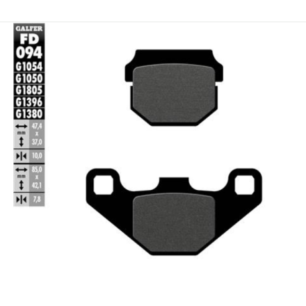 GALFER PASTIGLIE FRENO PER ADLY, AEON, BOMBARDIER, CPI, DAELIM, HYOSUNG, KEEWAY, PIAGGIO, PEUGEOT, SUZUKI, TGB, RIEJU