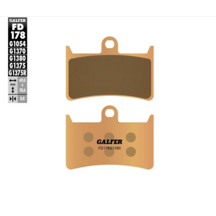 GALFER PASTIGLIE FRENO SINTERIZZATE PER YAMAHA(VEDERE DESCRIZIONE PER APPLICAZIONI)