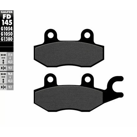 GALFER PASTIGLIE FRENO PER DAELIM, HONDA, KSR MOTO, KAWASAKI, KYMCO, PIAGGIO, SYM