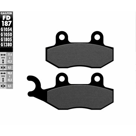 GALFER PASTIGLIE FRENO PER AEON, BENELLI, CF MOTO, HONDA, KAWASAKI, KEEWAY, KYMCO, LAMBRETTA, PEUGEOT, SUZUKI, TRIUMPH