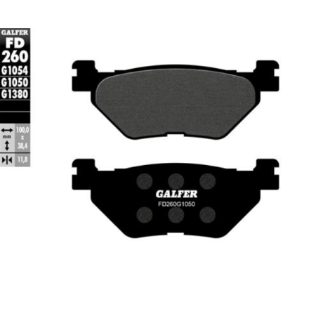 GALFER PASTIGLIE FRENO POSTERIORI PER YAMAHA T-MAX 500 XP 530 TMAX 560 2001-2025