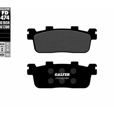 GALFER PASTIGLIE FRENO PER KYMCO K-XCT 125, PEOPLE, XCITING, PER YAMAHA XMAX 400