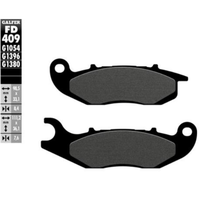 GALFER PASTIGLIE FRENO PER AJP, APRILIA, DERBI, FANTIC, GAS GAS, HM, HONDA, KEEWAY, PIAGGIO, RIEJU, SCORPA