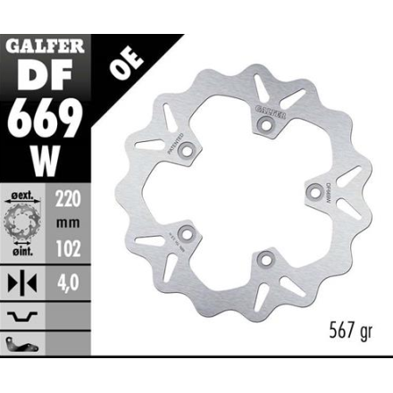 GALFER DISCO FRENO WAVE A MARGHERITA 220x4mm POSTERIORE PER APRILIA / bmw /  benelli