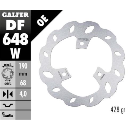 GALFER DISCO FRENO WAVE 190X4 POSTERIORE PER APRILIA Atlantic/Arrecife 125 SR 50