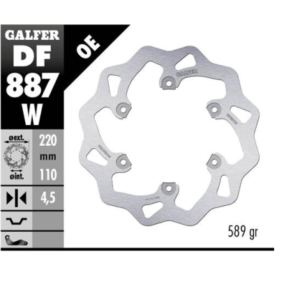 GALFER DISCO FRENO WAVE 220X4,5MM POSTERIORE PER APRILIA RX 125 Tuareg Rally 125 / VOR 400 450 503 350
