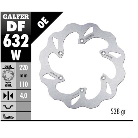 GALFER DISCO FRENO WAVE 220x4mm POSTERIORE PER APRILIA MOTO PEGASO 125 600 PER BENELLI