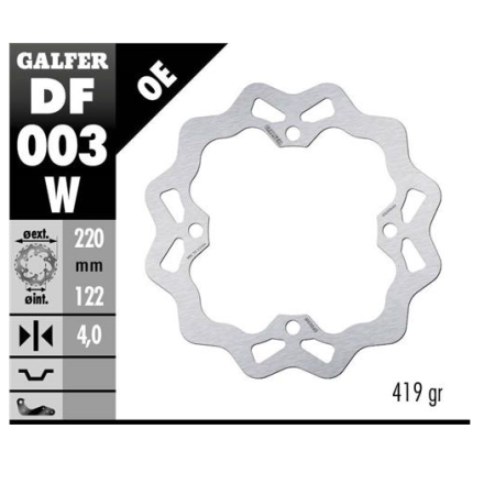 GALFER DISCO FRENO WAVE 220x4mm POSTERIORE PER HONDA AX-1 / CR 125 250 500