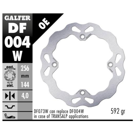 GALFER DISCO FRENO WAVE 256x4mm ANTERIORE PER HONDA CB 450 NIGHT HAWK / DOMINATOR / TRANSALP 700