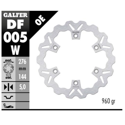 GALFER DISCO FRENO WAVE 276x5mm ANTERIORE PER HONDA CBR 600 F/R SILVER WING VF 750 VFR PER TRIUMHP TIGER 900
