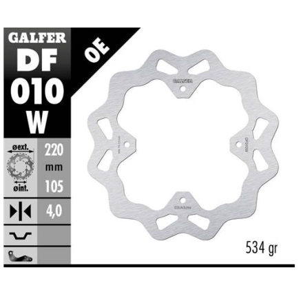 GALFER DISCO FRENO WAVE 220x4mm POSTERIORE PER HM / PER HONDA CRF NX SLR