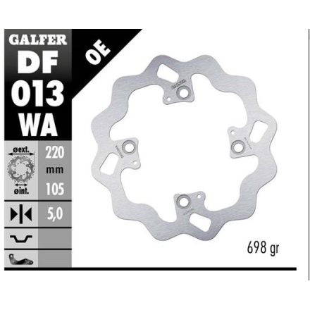 GALFER DISCO FRENO WAVE 220x5mm POSTERIORE PER HONDA CBR/HORNET/FOREISGHT/ ETC ETC